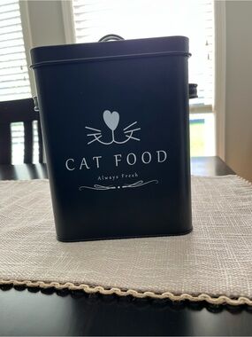 Cat Food Storage Canister - Black